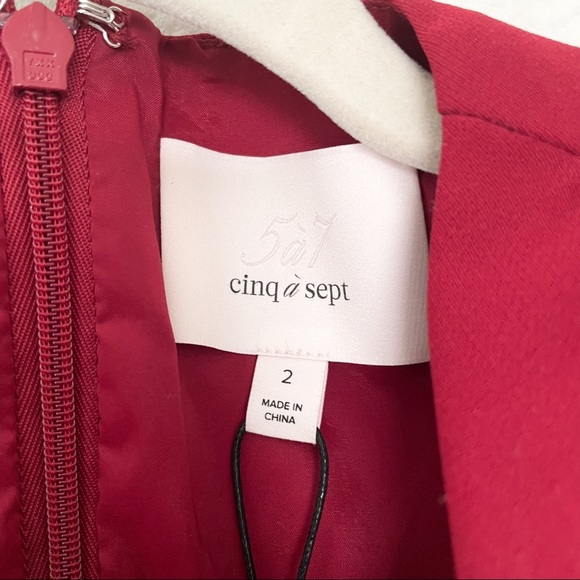 Cinq à Sept Sierra Wrap Minidress in Cranberry - Picture 11 of 12